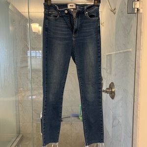 Paige “Margot Ankle “ jeans. Frayed hems. Like new.
